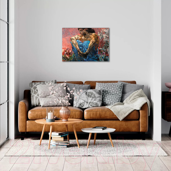 Изображение товара Картина на стекле Stamprint Демон сидящий М. А. Врубель PT022 (50x70)