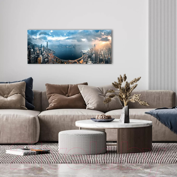 Изображение товара Картина на стекле Stamprint Порт в Гонконге ST030 (50x125)