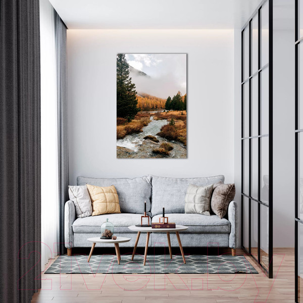 Изображение товара Картина на стекле Stamprint Каменистый ручей NT027 (120x80)