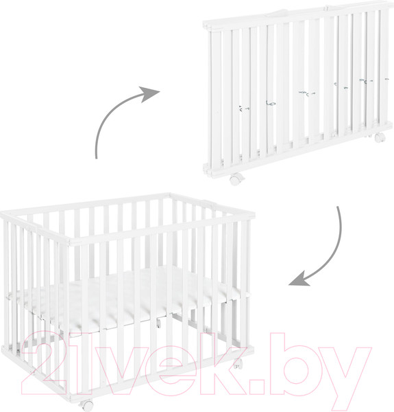 Изображение товара Игровой манеж Roba Foldable Playpen / 202703WE (белый)