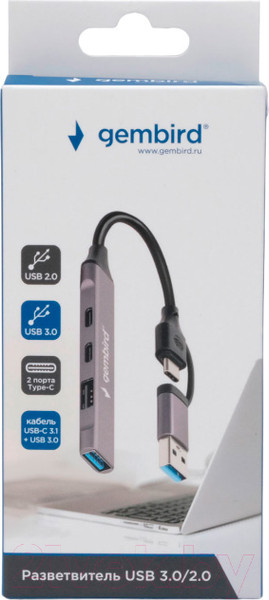 Изображение товара USB-хаб Gembird UHB-C444 (4 порта)
