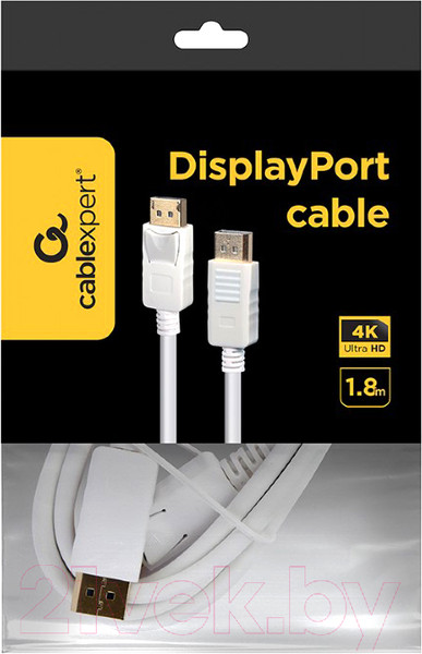 Изображение товара Кабель Cablexpert CC-DP2-6-W (1.8м, белый)