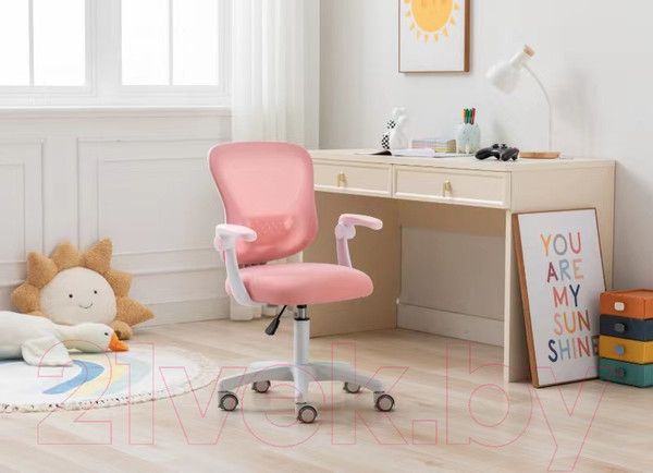 Изображение товара Кресло офисное Calviano Comfy (розовый, с подножкой)