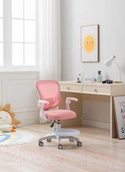 Изображение товара Кресло офисное Calviano Comfy (розовый, с подножкой)