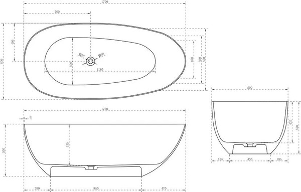 Изображение товара Ванна карбоновая Abber Karbon AK9011-1.7 (черный)