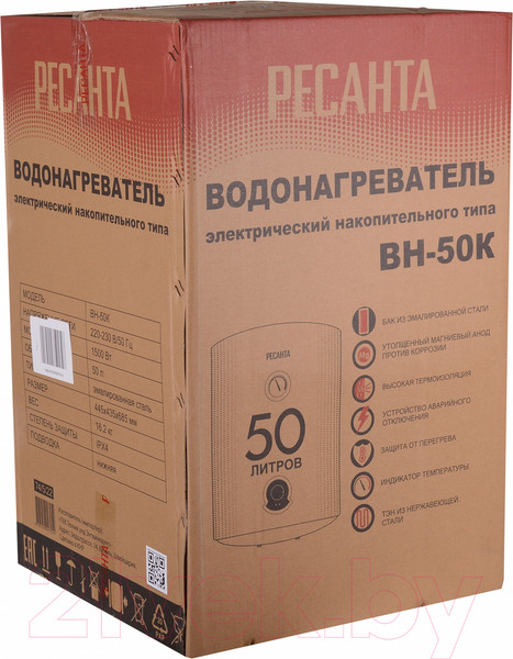 Изображение товара Накопительный водонагреватель Ресанта ВН-50K (74/5/22)