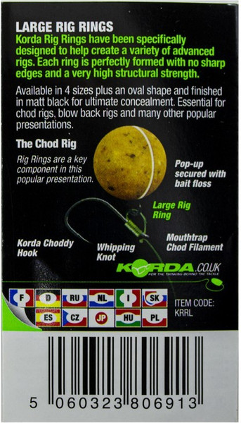Изображение товара Набор заводных колец Korda Rig Ring Large / KRRL