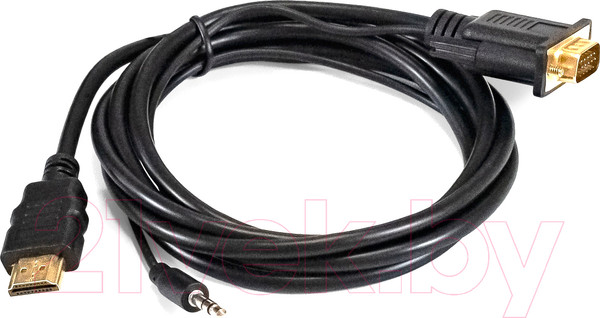 Изображение товара Кабель/переходник ExeGate EX-HDMIM-VGAM-3.5JackS-1.8 / EX294719RUS (1.8м)