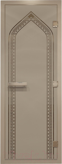 Изображение товара Стеклянная дверь для бани/сауны Doorwood Хамам Арка 70x190 / DW00191 (сатин)