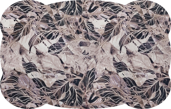 Изображение товара Коврик Shahintex Silk Photoprint 10 60x98 / 817474 (флора коричневая)