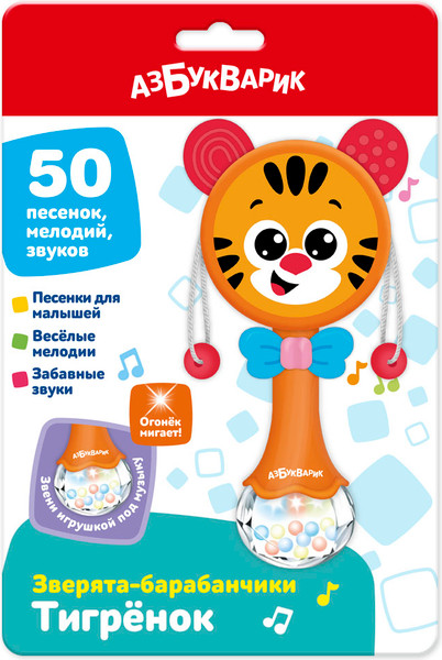 Изображение товара Развивающая игрушка Азбукварик Тигренок. Зверята-барабанчики / 3354