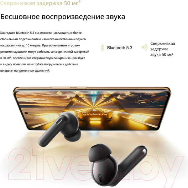 Изображение товара Беспроводные наушники Realme Buds T300 RMA2302 (белый)