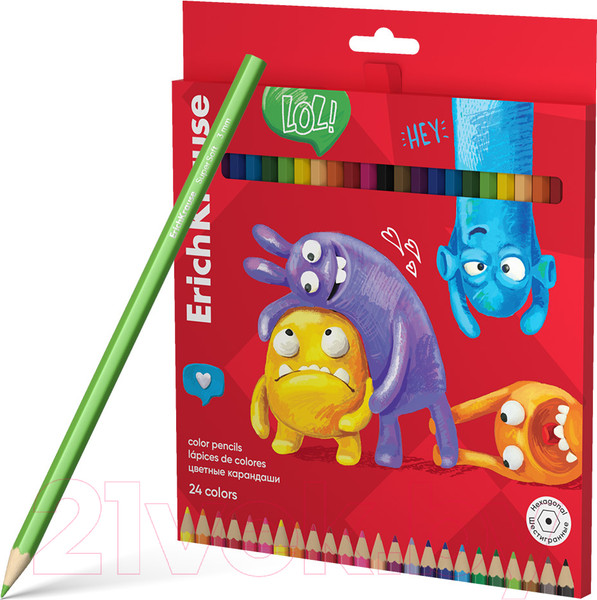 Изображение товара Набор цветных карандашей Erich Krause Jolly Friends / 61794 (24цв)