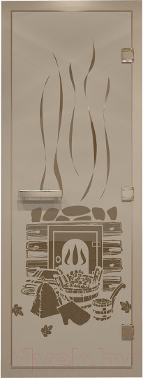 Изображение товара Стеклянная дверь для бани/сауны Doorwood Хамам Банька 70x190 / DW00757 (бронза матовый)