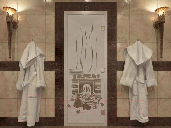 Изображение товара Стеклянная дверь для бани/сауны Doorwood Хамам Банька 70x190 / DW00757 (бронза матовый)