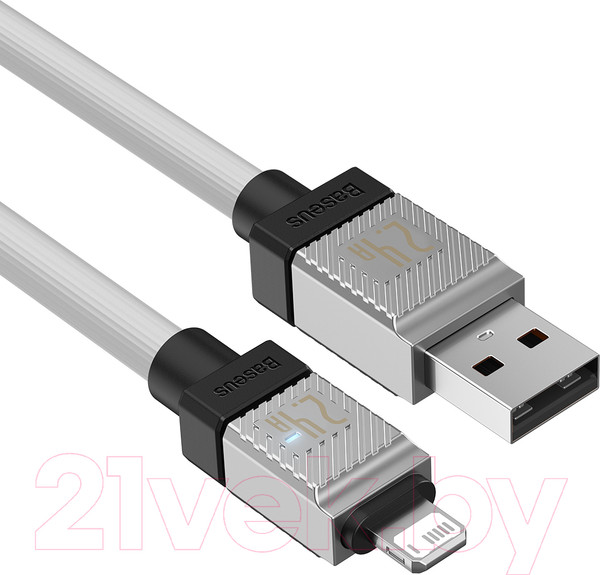 Изображение товара Кабель Baseus CoolPlay USB to iP 2.4A / CAKW000502 (2м, белый)