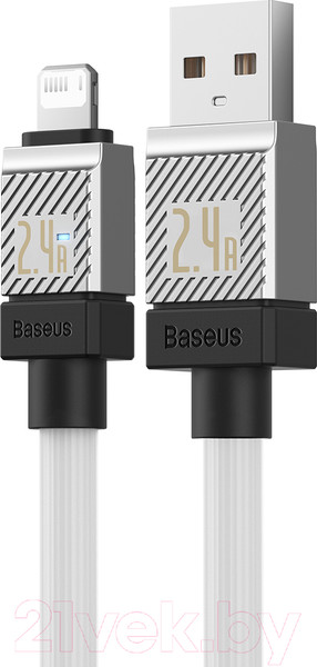 Изображение товара Кабель Baseus CoolPlay USB to iP 2.4A / CAKW000502 (2м, белый)