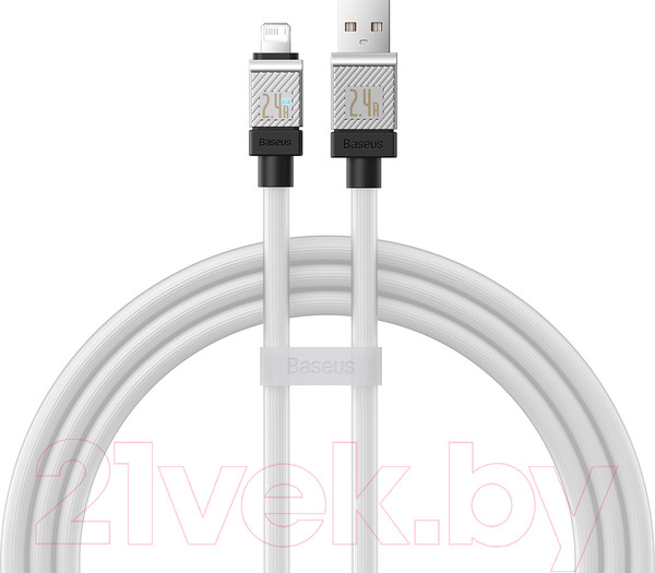 Изображение товара Кабель Baseus CoolPlay USB to iP 2.4A / CAKW000502 (2м, белый)