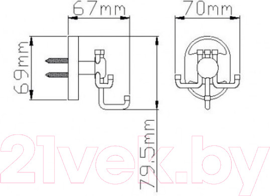 Изображение товара Крючок для ванной Wisent WP2805-3