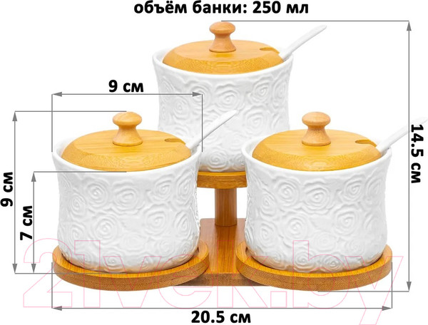 Изображение товара Набор емкостей для хранения Elan Gallery Розы / 540868 