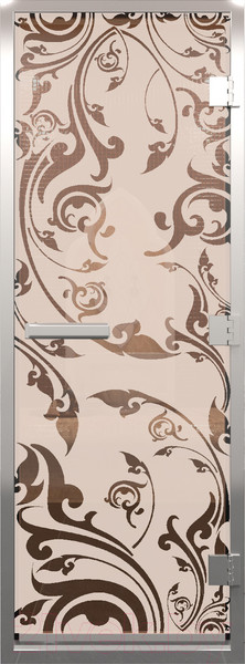 Изображение товара Стеклянная дверь для бани/сауны Doorwood Хамам Венеция 80x200 / DW00442 (бронза матовое)