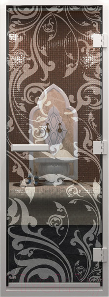 Изображение товара Стеклянная дверь для бани/сауны Doorwood Хамам Венеция 80x200 / DW00449 (прозрачный)