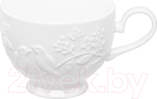 Изображение товара Чашка с блюдцем Elan Gallery Птички на ветке / 540876 