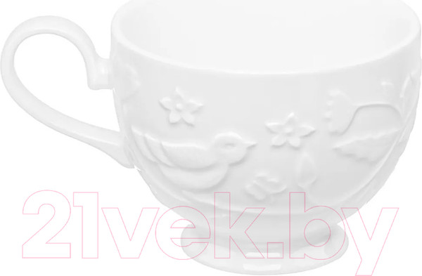 Изображение товара Чашка с блюдцем Elan Gallery Птички на ветке / 540876 