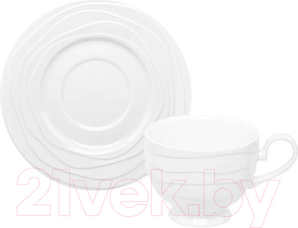 Изображение товара Чашка с блюдцем Elan Gallery Айсберг волны / 540877 