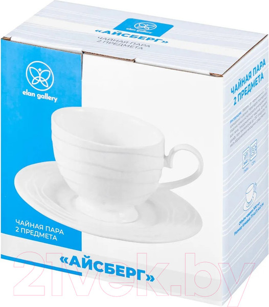 Изображение товара Чашка с блюдцем Elan Gallery Айсберг волны / 540877 