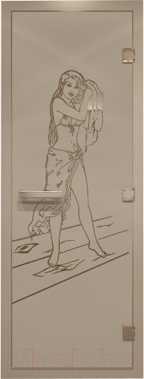 Изображение товара Стеклянная дверь для бани/сауны Doorwood Хамам Дженифер 80x200 / DW00492 (бронза матовое)