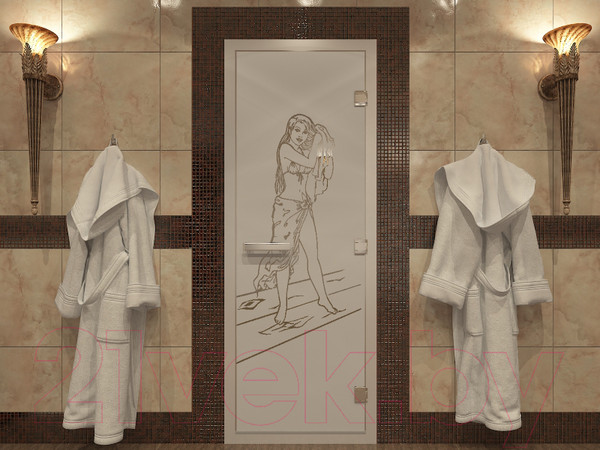 Изображение товара Стеклянная дверь для бани/сауны Doorwood Хамам Дженифер 80x200 / DW00492 (бронза матовое)