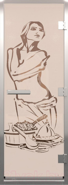 Изображение товара Стеклянная дверь для бани/сауны Doorwood Хамам Искушение 80x200 / DW00154 (бронза матовое)