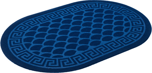 Изображение товара Коврик грязезащитный Kovroff Чешуйки овал 60x90 / ПО/04/03/04 (синий)