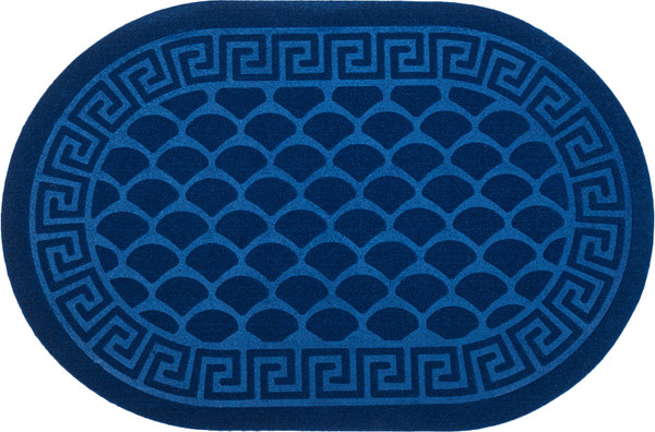 Изображение товара Коврик грязезащитный Kovroff Чешуйки овал 60x90 / ПО/04/03/04 (синий)
