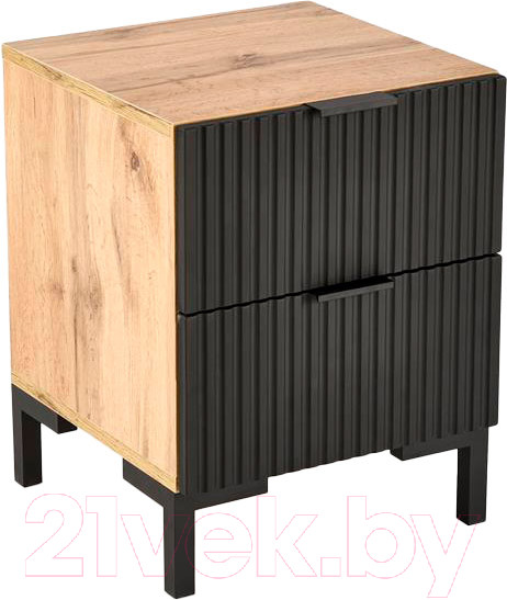 Изображение товара Прикроватная тумба Halmar Nela (дуб вотан/черный)