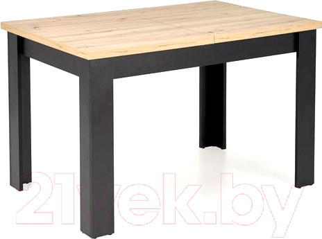 Изображение товара Обеденный стол Halmar Bagio 120-160x80x77 (дуб артизан/черный)