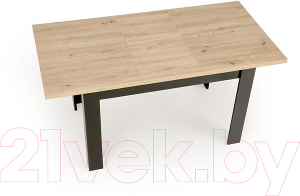 Изображение товара Обеденный стол Halmar Bagio 120-160x80x77 (дуб артизан/черный)