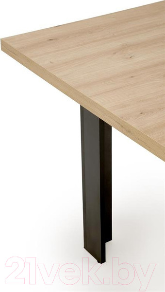 Изображение товара Обеденный стол Halmar Bagio 120-160x80x77 (дуб артизан/черный)