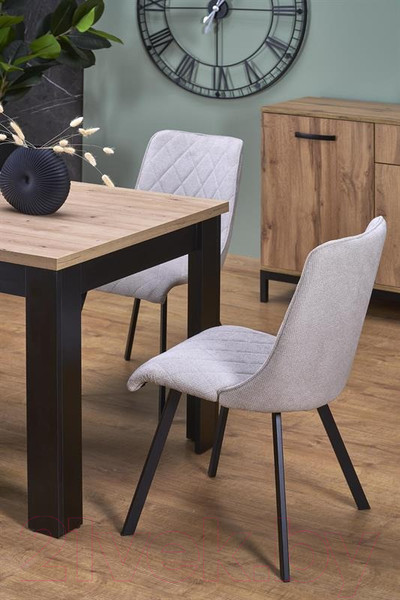 Изображение товара Обеденный стол Halmar Bagio 120-160x80x77 (дуб артизан/черный)