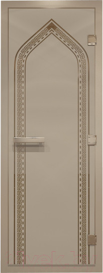 Изображение товара Стеклянная дверь для бани/сауны Doorwood Хамам Арка 80x200 / DW00200 (бронза матовый)