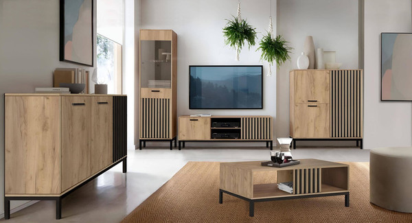 Изображение товара Тумба Halmar Lamino KM-1 (дуб крафт/черный)