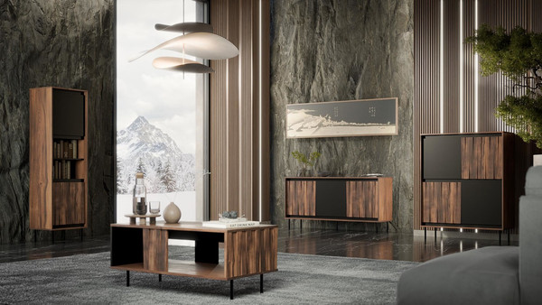 Изображение товара Тумба Halmar Swing KM-1 (орех/черный)