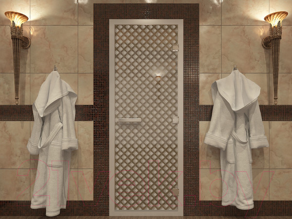 Изображение товара Стеклянная дверь для бани/сауны Doorwood Хамам Мираж 80x200 / DW00242 (бронза)