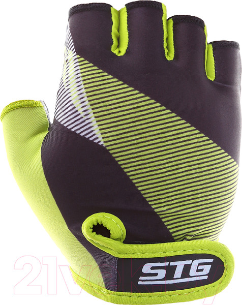 Изображение товара Велоперчатки STG Х87911-М (M, черный/салатовый)