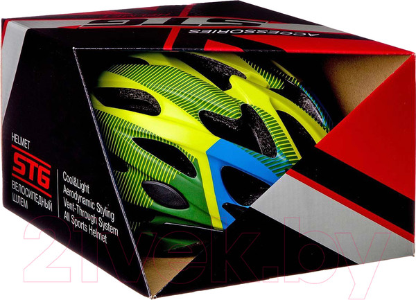 Изображение товара Защитный шлем STG MV29-A / Х89039 (L, салатовый/синий/черный)