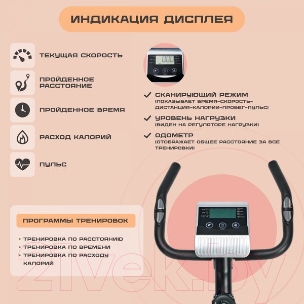 Изображение товара Велотренажер Sundays Fitness Simple Line K8309-6 (черный/красный)