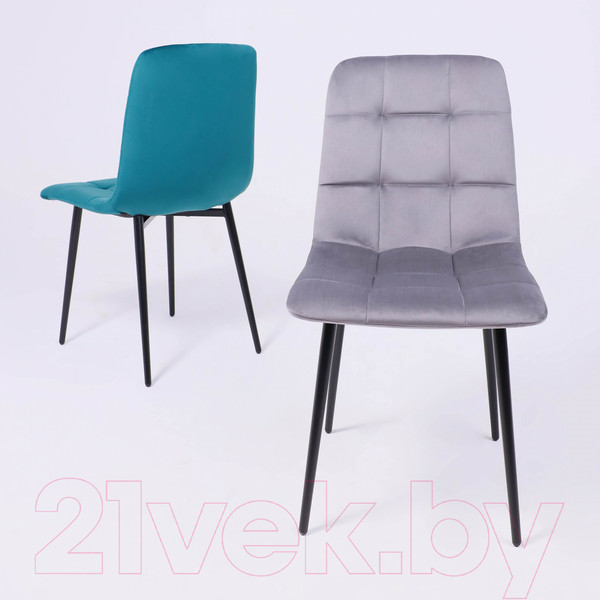Изображение товара Стул Алвест AV 406-N (темно-бирюзовый бархат H-56/черный)