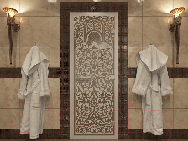 Изображение товара Стеклянная дверь для бани/сауны Doorwood Хамам Флоренция 70x190 / DW01650 (бронза матовый)