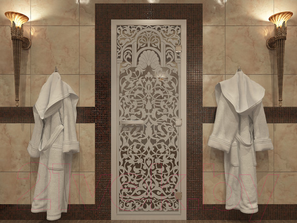 Изображение товара Стеклянная дверь для бани/сауны Doorwood Хамам Флоренция 70x190 / DW00733 (прозрачный)